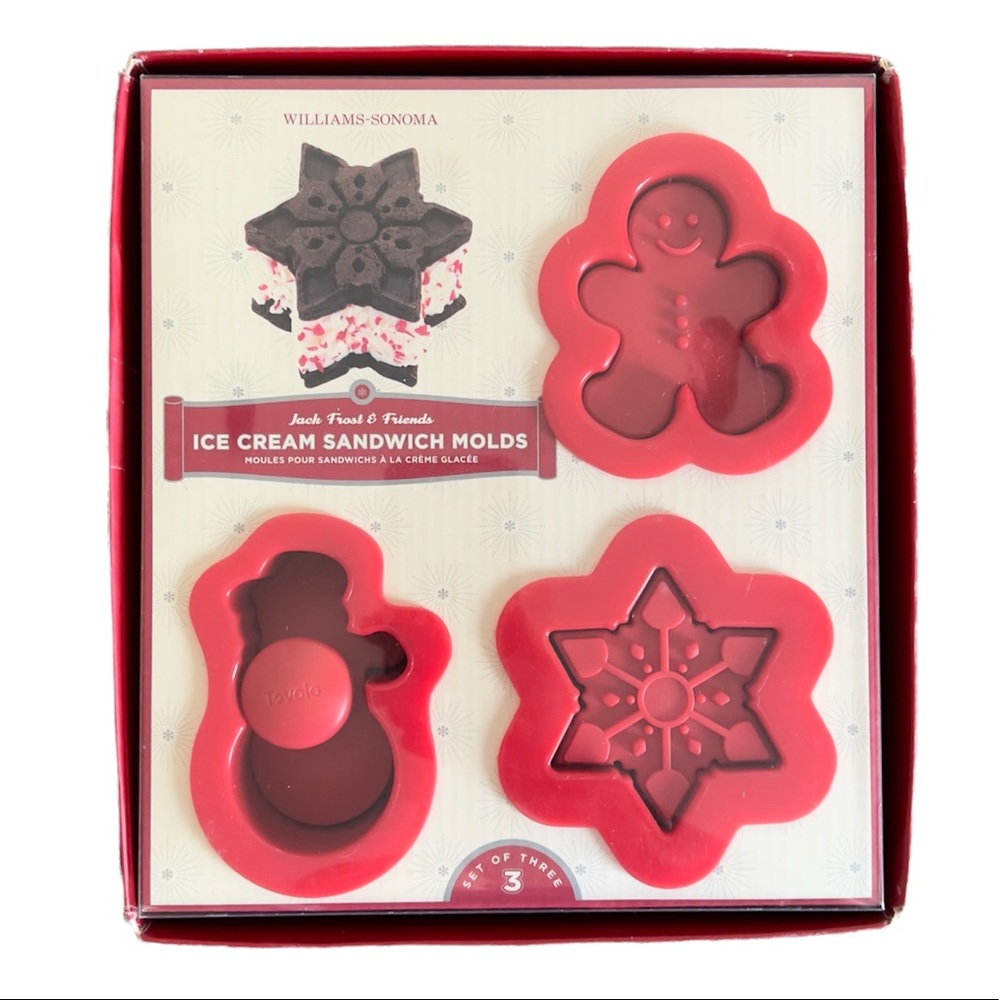 🆕 NWT NIB Williams Sonoma Tevolo Ice Cream Sandwich Molds - Winter Holiday Set